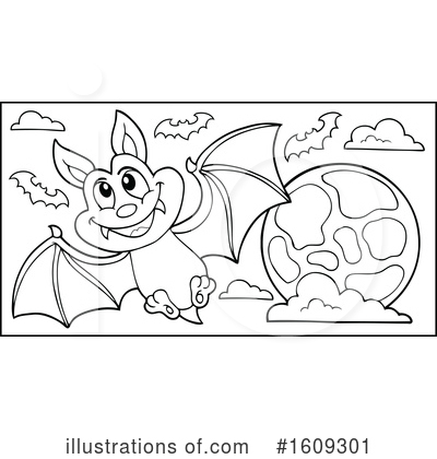 Royalty-Free (RF) Flying Bat Clipart Illustration by visekart - Stock Sample #1609301
