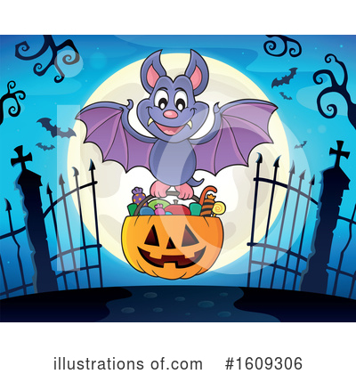 Royalty-Free (RF) Flying Bat Clipart Illustration by visekart - Stock Sample #1609306