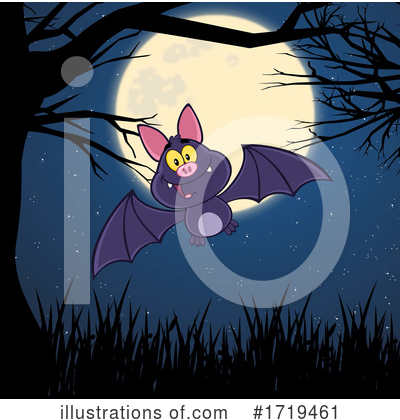 Flying Bat Clipart #1719461 by Hit Toon