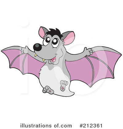 Royalty-Free (RF) Flying Bat Clipart Illustration by visekart - Stock Sample #212361