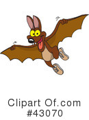 Flying Bat Clipart #43070 by Dennis Holmes Designs