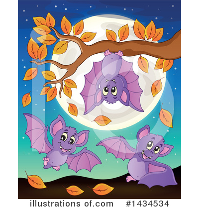 Royalty-Free (RF) Flying Bats Clipart Illustration by visekart - Stock Sample #1434534