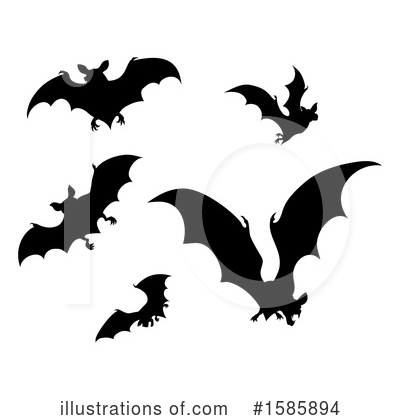 Flying Bat Clipart #1585894 by AtStockIllustration