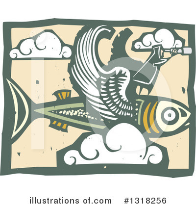 Royalty-Free (RF) Flying Fish Clipart Illustration by xunantunich - Stock Sample #1318256