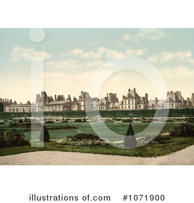 Royalty-Free (RF) Fontainebleau Palace Clipart Illustration by JVPD - Stock Sample #1071900