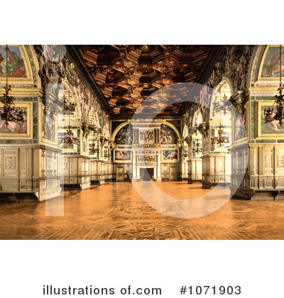 Royalty-Free (RF) Fontainebleau Palace Clipart Illustration by JVPD - Stock Sample #1071903