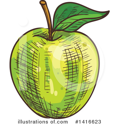 Green Apple Clipart #1416623 by Vector Tradition SM