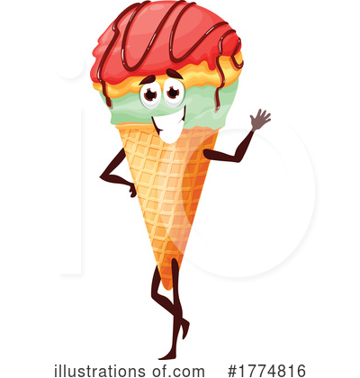 Waffle Ice Cream Cone Clipart #1774816 by Vector Tradition SM