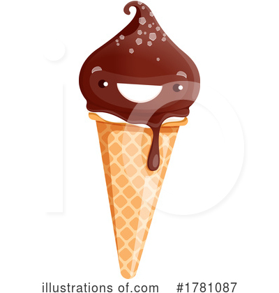 Waffle Ice Cream Cone Clipart #1781087 by Vector Tradition SM