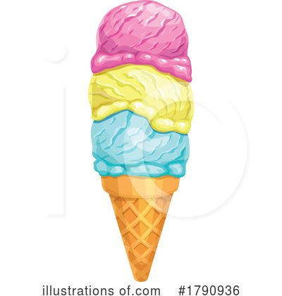 Waffle Ice Cream Cone Clipart #1790936 by Vector Tradition SM