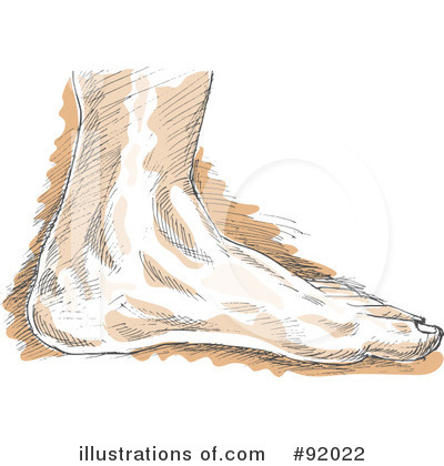 Royalty-Free (RF) Foot Clipart Illustration by patrimonio - Stock Sample #92022