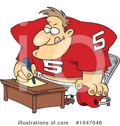 Royalty-Free (RF) Football Clipart Illustration by toonaday - Stock Sample #1047046