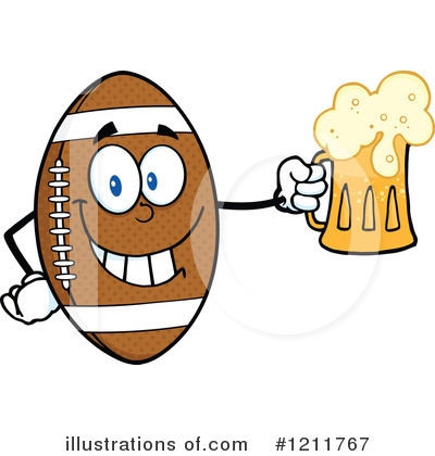 Royalty-Free (RF) Football Clipart Illustration by Hit Toon - Stock Sample #1211767