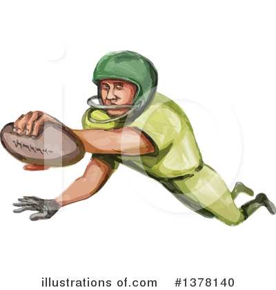 Royalty-Free (RF) Football Clipart Illustration by patrimonio - Stock Sample #1378140