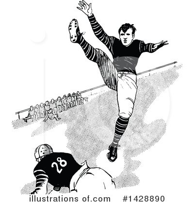 Royalty-Free (RF) Football Clipart Illustration by Prawny Vintage - Stock Sample #1428890