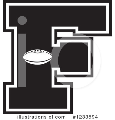 Royalty-Free (RF) Football Letter Clipart Illustration by Johnny Sajem - Stock Sample #1233594