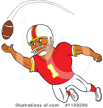 Royalty-Free (RF) Football Player Clipart Illustration by LaffToon - Stock Sample #1109286