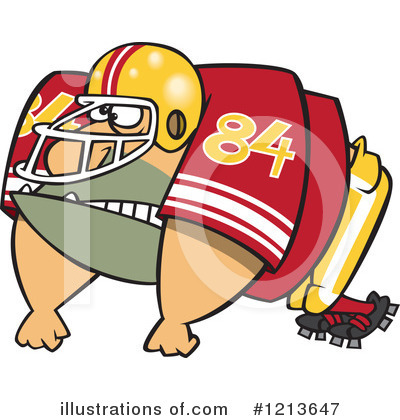 Royalty-Free (RF) Football Player Clipart Illustration by toonaday - Stock Sample #1213647