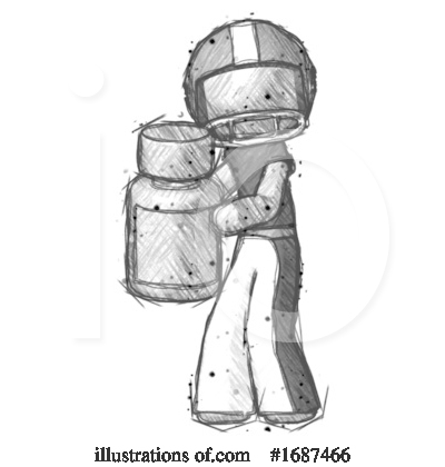 Royalty-Free (RF) Football Player Clipart Illustration by Leo Blanchette - Stock Sample #1687466