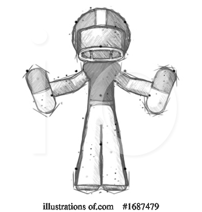 Royalty-Free (RF) Football Player Clipart Illustration by Leo Blanchette - Stock Sample #1687479