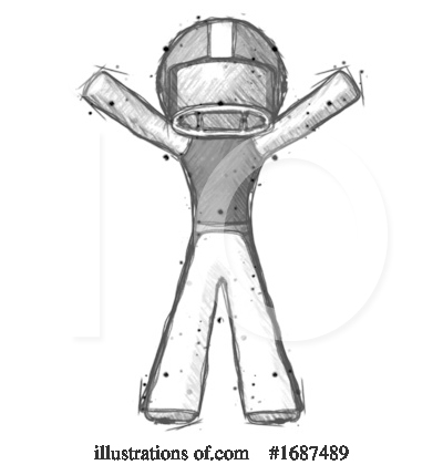 Royalty-Free (RF) Football Player Clipart Illustration by Leo Blanchette - Stock Sample #1687489