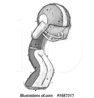 Royalty-Free (RF) Football Player Clipart Illustration by Leo Blanchette - Stock Sample #1687517