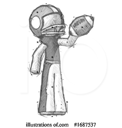 Royalty-Free (RF) Football Player Clipart Illustration by Leo Blanchette - Stock Sample #1687537