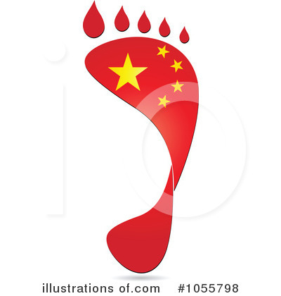 Royalty-Free (RF) Footprint Flag Clipart Illustration by Andrei Marincas - Stock Sample #1055798