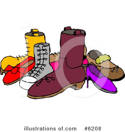 Royalty-Free (RF) Footwear Clipart Illustration by djart - Stock Sample #6208