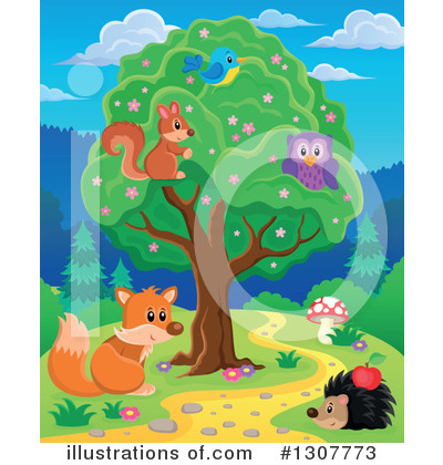 Royalty-Free (RF) Forest Animals Clipart Illustration by visekart - Stock Sample #1307773