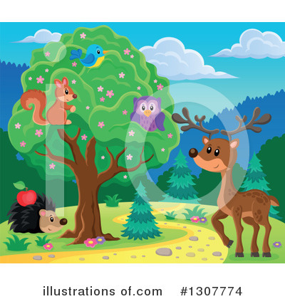 Royalty-Free (RF) Forest Animals Clipart Illustration by visekart - Stock Sample #1307774