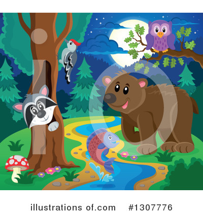 Royalty-Free (RF) Forest Animals Clipart Illustration by visekart - Stock Sample #1307776