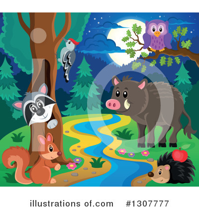 Royalty-Free (RF) Forest Animals Clipart Illustration by visekart - Stock Sample #1307777