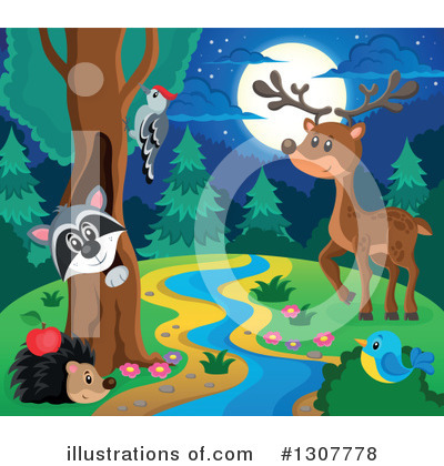 Royalty-Free (RF) Forest Animals Clipart Illustration by visekart - Stock Sample #1307778