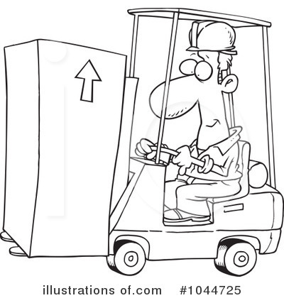 Royalty-Free (RF) Forklift Clipart Illustration by toonaday - Stock Sample #1044725