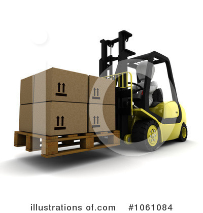 Royalty-Free (RF) Forklift Clipart Illustration by KJ Pargeter - Stock Sample #1061084