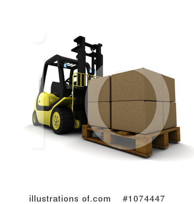 Royalty-Free (RF) Forklift Clipart Illustration by KJ Pargeter - Stock Sample #1074447