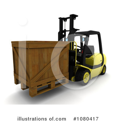 Royalty-Free (RF) Forklift Clipart Illustration by KJ Pargeter - Stock Sample #1080417