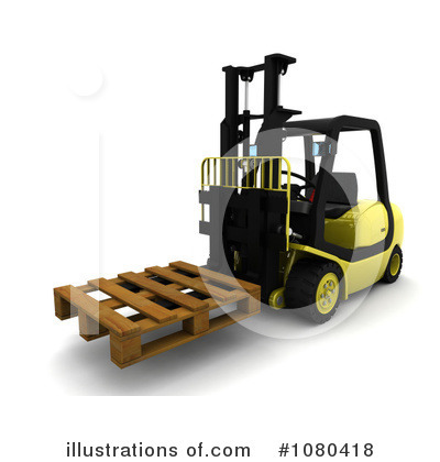Royalty-Free (RF) Forklift Clipart Illustration by KJ Pargeter - Stock Sample #1080418