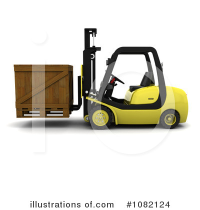 Royalty-Free (RF) Forklift Clipart Illustration by KJ Pargeter - Stock Sample #1082124