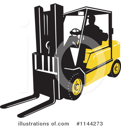 Royalty-Free (RF) Forklift Clipart Illustration by patrimonio - Stock Sample #1144273