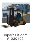 Forklift Clipart #1230109 by David Rey