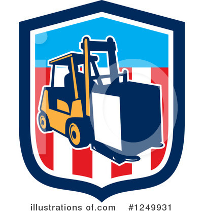 Royalty-Free (RF) Forklift Clipart Illustration by patrimonio - Stock Sample #1249931