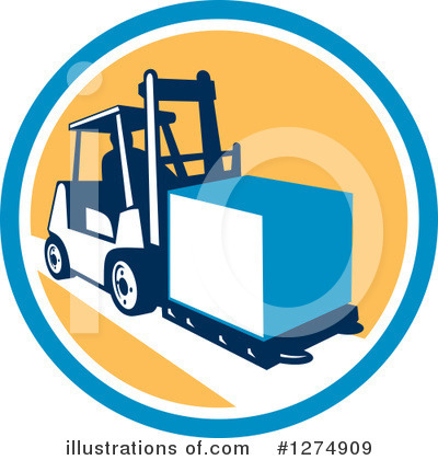 Royalty-Free (RF) Forklift Clipart Illustration by patrimonio - Stock Sample #1274909