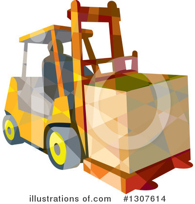 Royalty-Free (RF) Forklift Clipart Illustration by patrimonio - Stock Sample #1307614