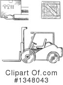 Forklift Clipart #1348043 by Vector Tradition SM