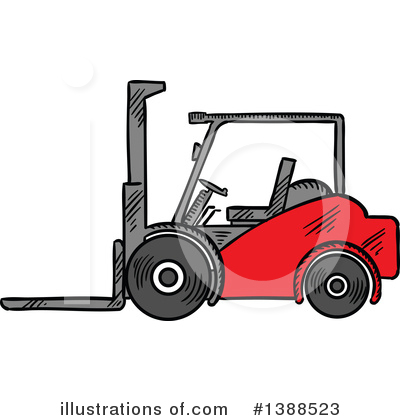 Royalty-Free (RF) Forklift Clipart Illustration by Vector Tradition SM - Stock Sample #1388523
