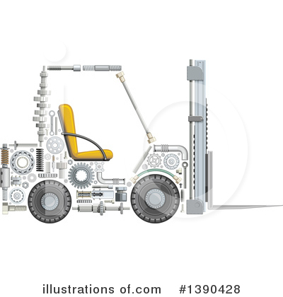 Forklift Clipart #1390428 by Vector Tradition SM