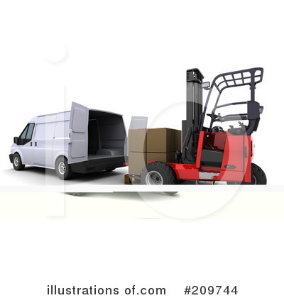 Royalty-Free (RF) Forklift Clipart Illustration by KJ Pargeter - Stock Sample #209744