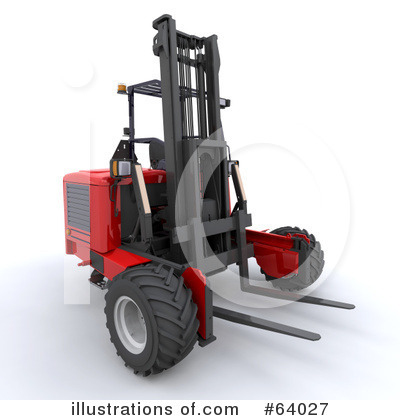 Royalty-Free (RF) Forklift Clipart Illustration by KJ Pargeter - Stock Sample #64027